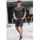 Madmext Men Plaid Black Shorts Set 4841 - Siyah