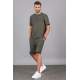 Madmext Men Oversize Khaki Shorts Set 5373 - Haki