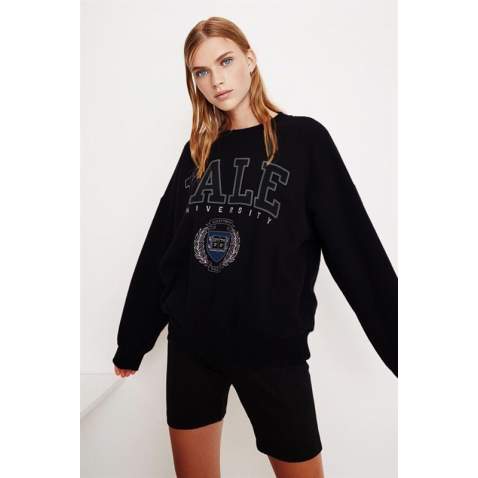 Mad Girls Black Sweatshirt MG1208 - Siyah