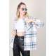 Mad Girls Oversize Blue Lumberjack Shirt MG042 - Mavi