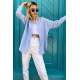 Mad Girls Oversize Blue Shirt MG1369 - Mavi