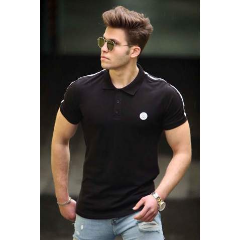 Madmext Black Polo Shirt for Men 4559 - Siyah