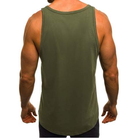 Madmext Men Khaki Tank Top 2496 - Haki