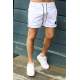 Madmext Men Striped White Swim Shorts 2943 - Beyaz