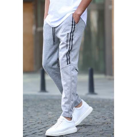 Gray Printed Sweatpants T5476 - Gri