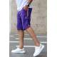 Madmext Purple Striped Fitness Capri for Men 2907 - Mor