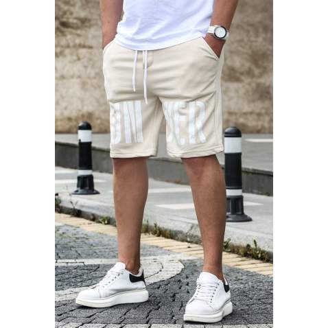 Madmext Men Regular Fit Beige Shorts 4843 - Bej