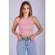 Mad Girls Soft Pink Crop Top MG1113 - Pudra