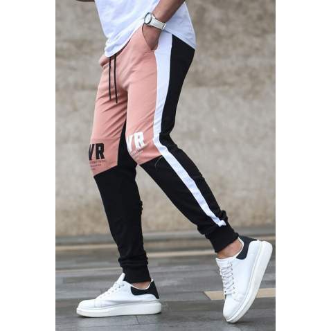 Madmext Soft Pink Printed Sweatpants 2904 - Pudra