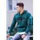 Madmext Men Printed Green Hoodie 4385 - Yeşil