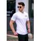 Men White Polo T-Shirt - Beyaz