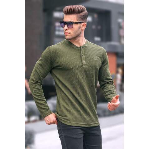 Khaki Basic Sweater 6007 - Haki