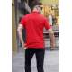 Red Designed Polo T-Shirt 5871 - Kırmızı