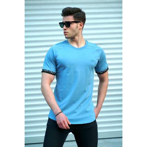 Men Basic Blue T-Shirt - Mavi