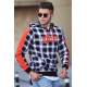 Madmext Men Checkered White Sweatshirt 2843 - Beyaz