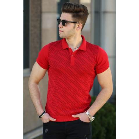 Madmext Red Polo Shirt for Men 4537 - Kırmızı