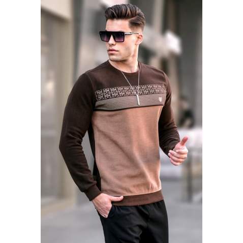 Brown Designed Knitwear Sweater 5964 - Kahverengi