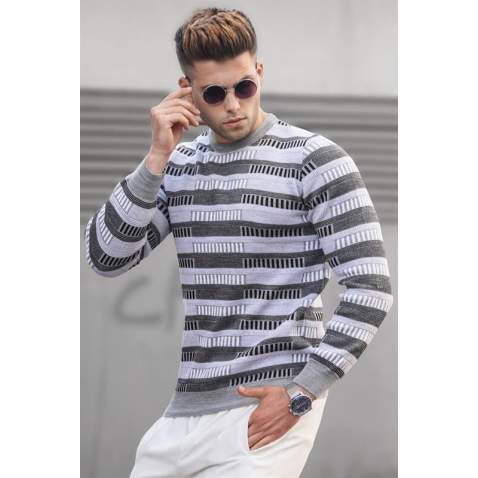 Madmext Men Light Gray Sweater 5189 - Açık gri