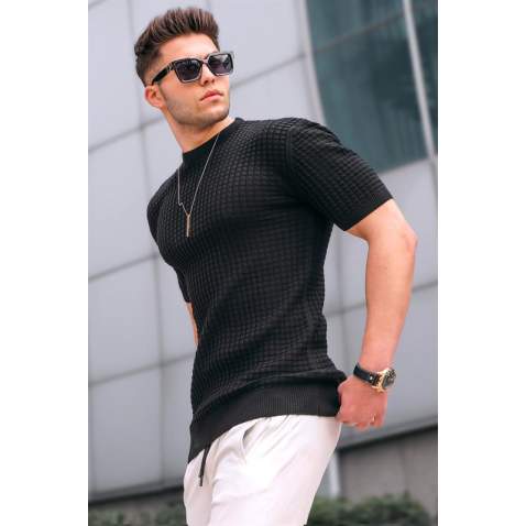 Madmext Men Black T-shirt 5685 - Siyah