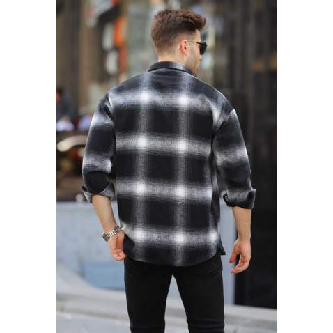 Black Regular Fit Plaid Shirt 5558 - Siyah