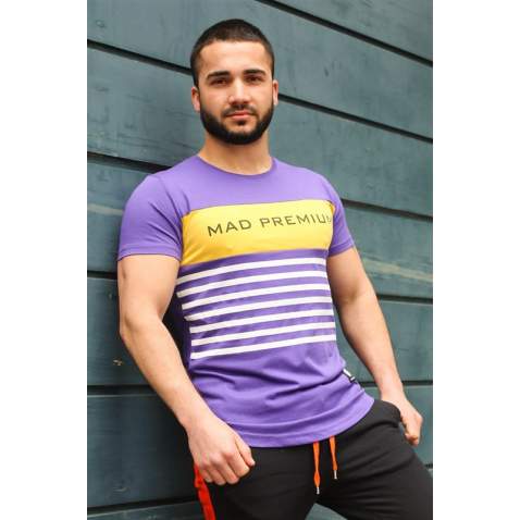 Madmext Purple Printed T-shirt for Men 3041 - Mor