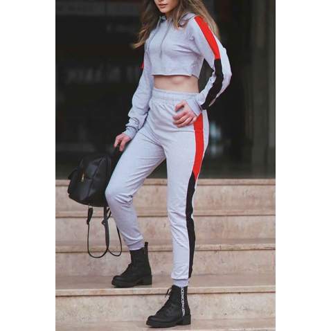 Mad Girls Grey Tracksuit with Hooded MG301 - Gri