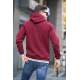 Maroon Embroidered Hoodie Sweatshirt 6012 - Bordo