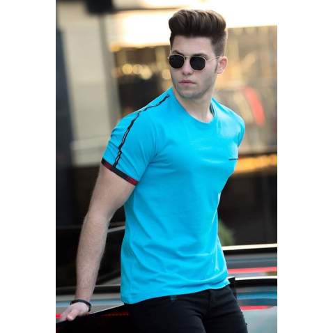 Madmext Turquoise Basic T-shirt for Men 4498 - Turkuaz