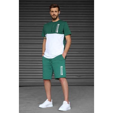 Madmext Men Oversize Dark Green Shorts Set 5385 - Koyu yeşil