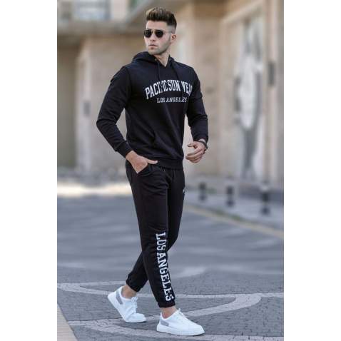 Madmext Men Printed Black Tracksuit 5283 - Siyah