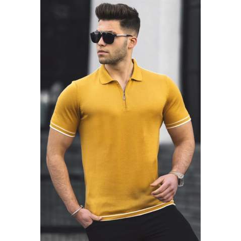 Madmext Men Mustard Polo T-shirt 5090 - Hardal