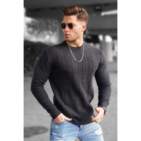 Madmext Anthracite Sweater For Men 5178 - Antrasit