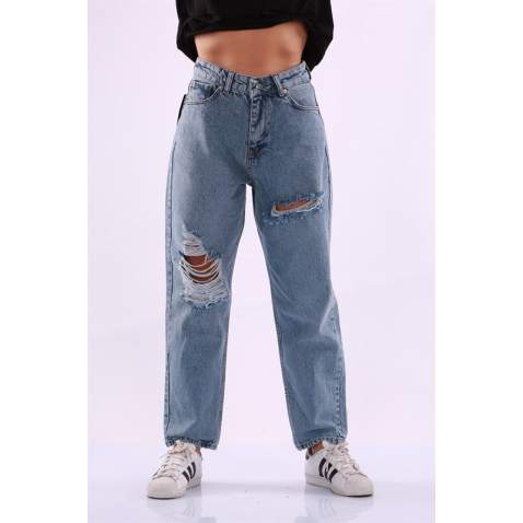 Mad Girls Blue Palazzo Jeans Mg1156 - Mavi