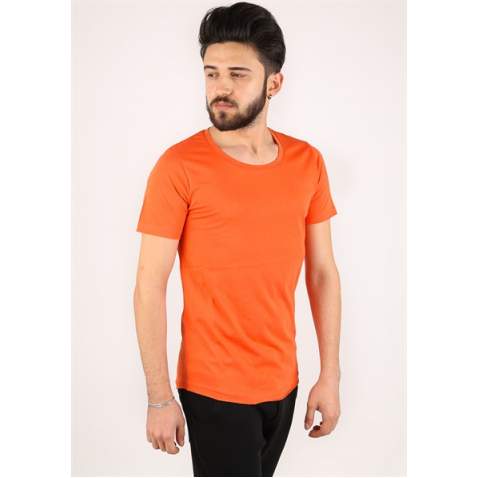 Madmext Men Orange Plain T-Shirt 2308 - Turuncu