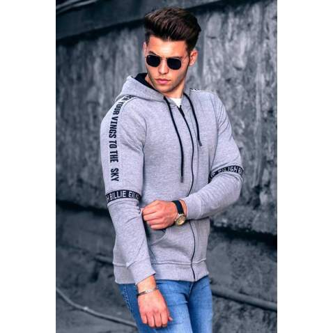 Madmext Gray Hooded Men Sweatshirt 4742 - Gri