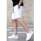 Madmext White Capri Shorts 4849 - Beyaz