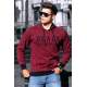 Madmext Maroon Printed Hoodie 4132 - Bordo