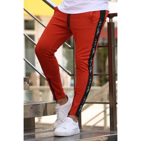 Madmext Orange Printed Sweatpants 2932 - Turuncu