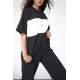 Women Black T-Shirt Tracksuit MG1524 - Siyah