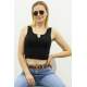 Mad Girls Black Crop Top MG362 - Siyah