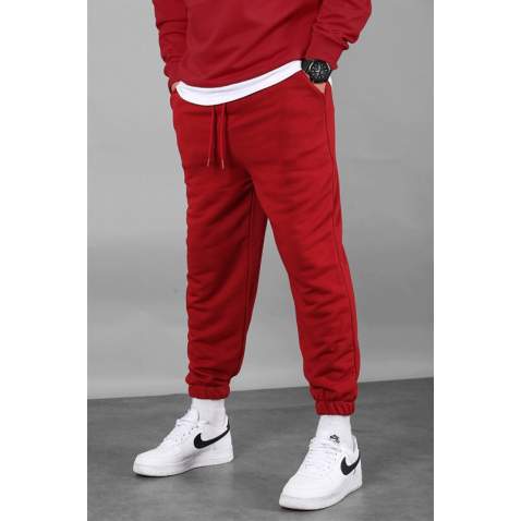 Men Maroon Basic Jogger Trousers - Bordo