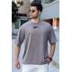 Madmext Gray Oversize T-shirt for Men 5233 - Gri