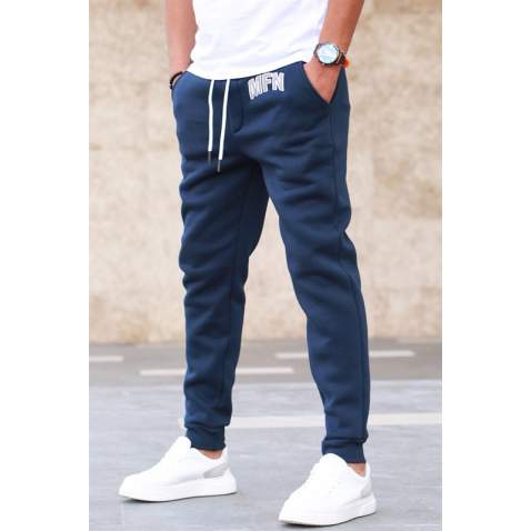 Madmext 3-Thread Fleece Navy Blue Sweatpants For Men 5427 - Lacivert