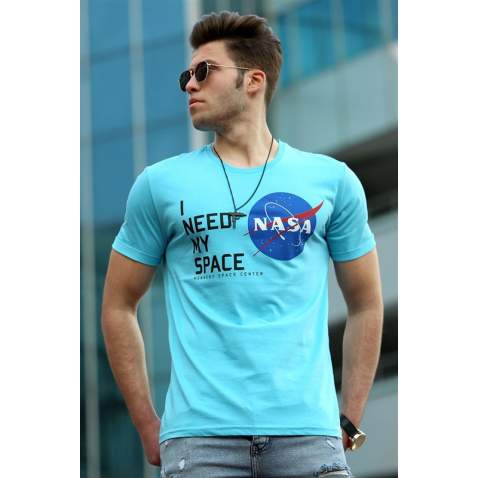 Madmext Turquoise T-shirt for Men 4509 - Turkuaz