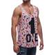 Sleeveless T-Shirt In Printed Pink 2626 - Pembe