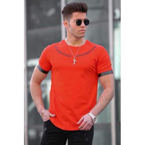 Madmext Orange Printed T-shirt for Men 4464 - Turuncu