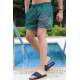 Madmext Green Patterned Swim Wear Short 2950 - Yeşil