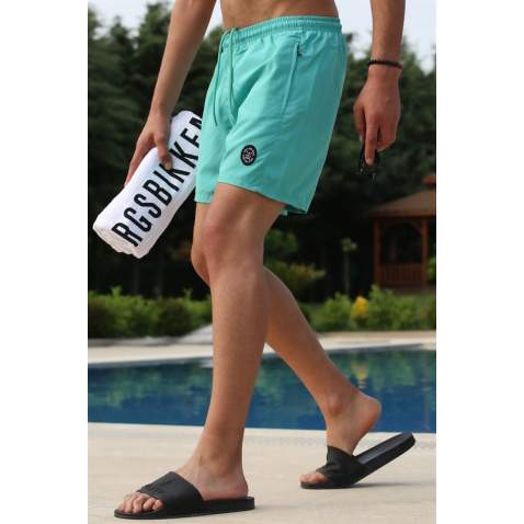 Men Basic Neon Green Swim Shorts - Mavi