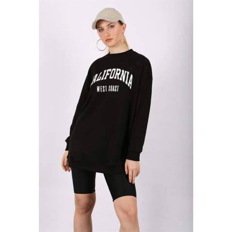 Mad Girls Black Sweatshirt Mg1242 - Siyah