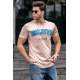 Madmext Camel Printed T-shirt for Men 4540 - Camel